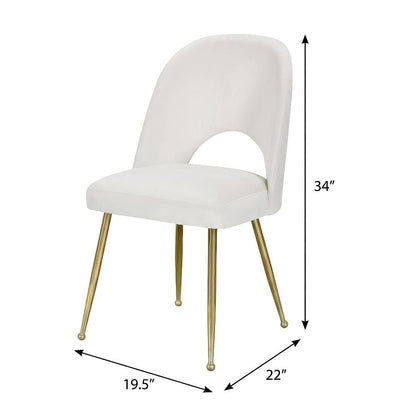 Gold Velvet Dining Chairs Set of 2 with Contemporary Design and Cushioned Seats