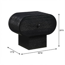 Black Art Deco Nightstand with Sleek Finish and Modern Design