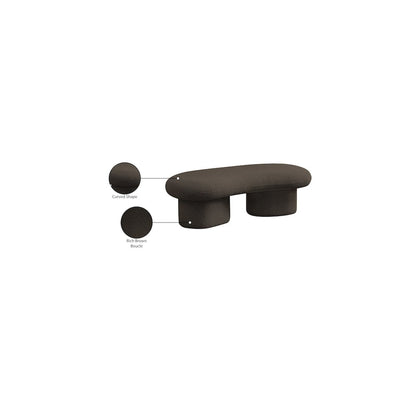 Luka Brown Boucle Fabric Bench