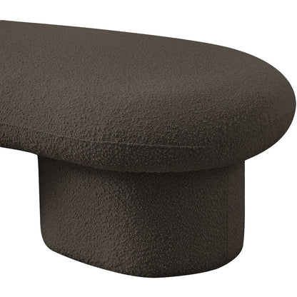 Luka Brown Boucle Fabric Bench