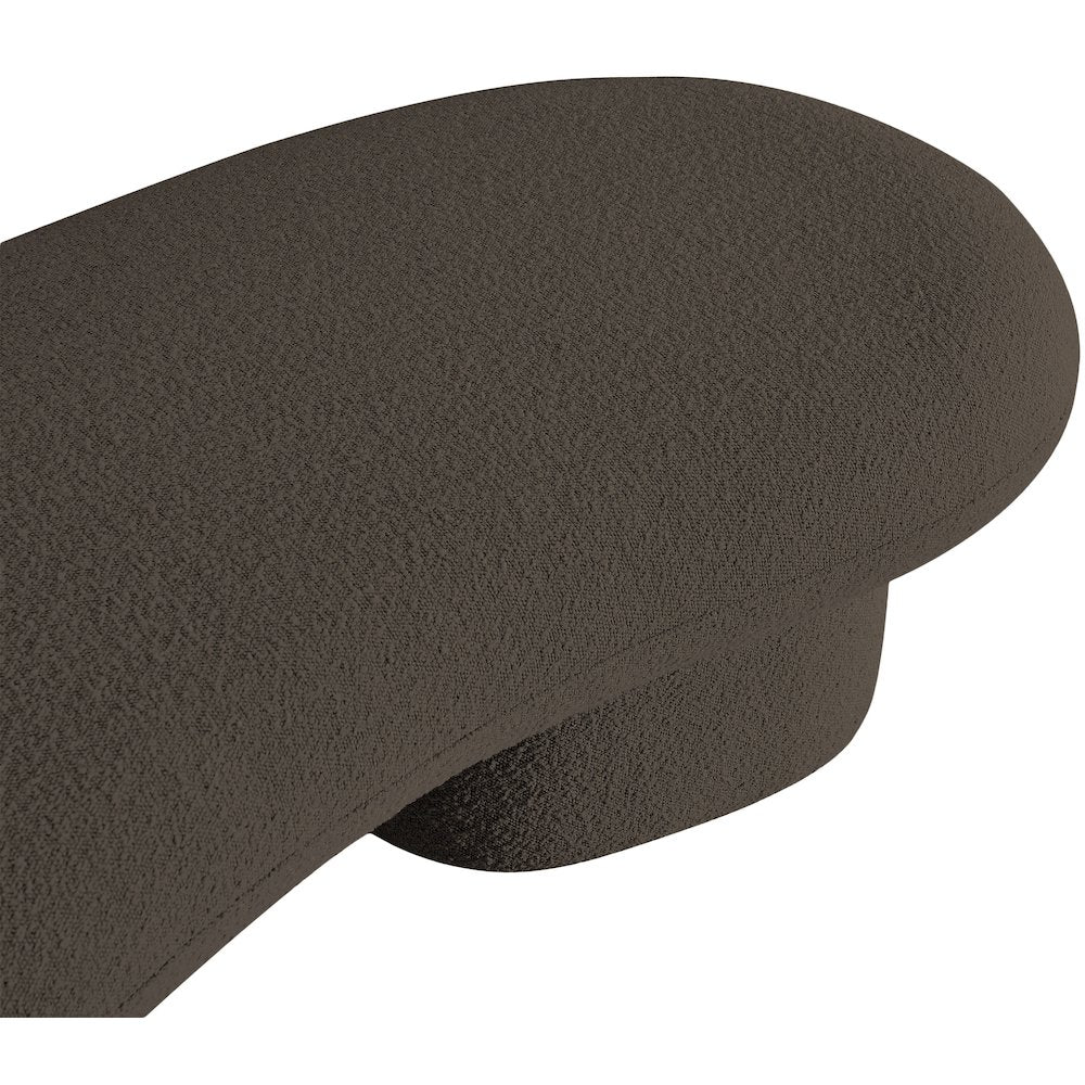 Luka Brown Boucle Fabric Bench