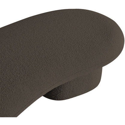 Luka Brown Boucle Fabric Bench