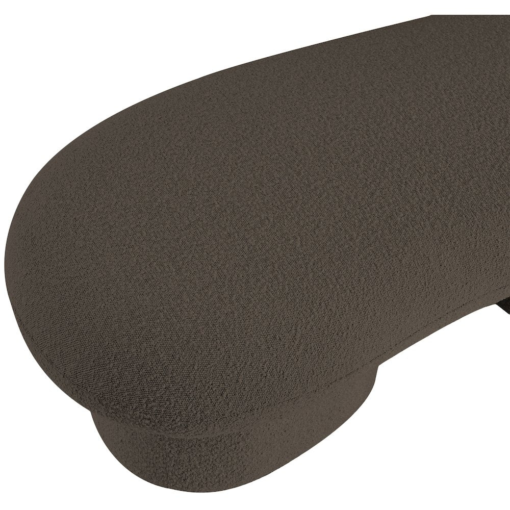 Luka Brown Boucle Fabric Bench