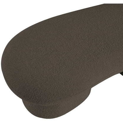 Luka Brown Boucle Fabric Bench