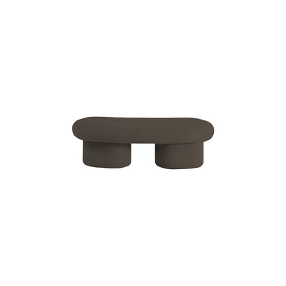 Luka Brown Boucle Fabric Bench