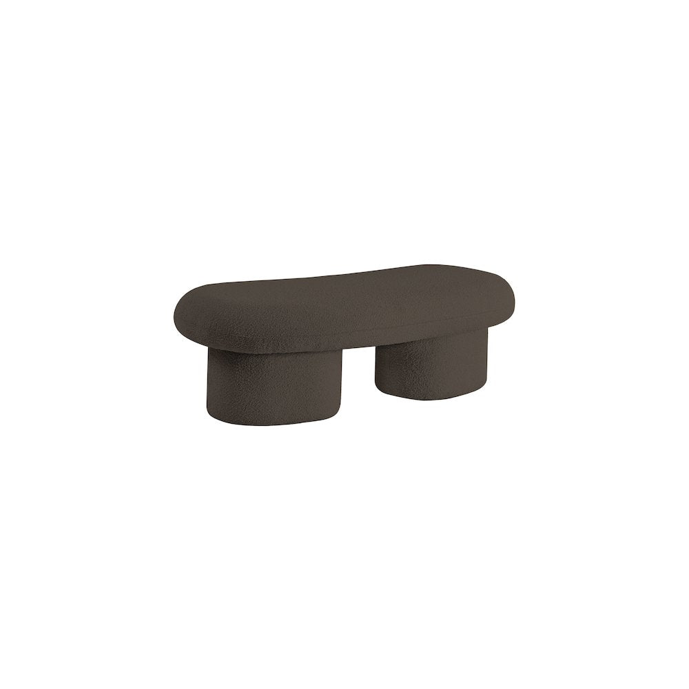 Luka Brown Boucle Fabric Bench