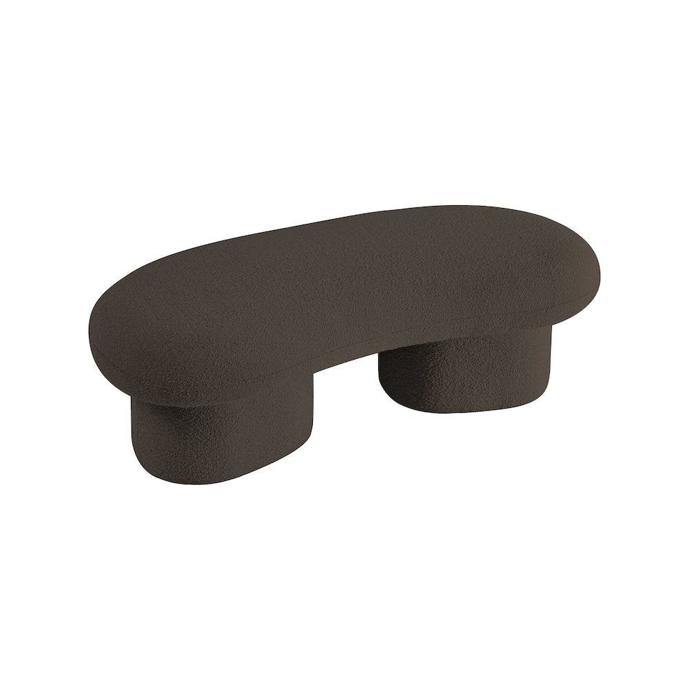 Luka Brown Boucle Fabric Bench