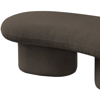 Luka Brown Boucle Fabric Bench