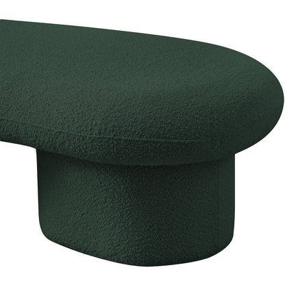 Luka Green Boucle Fabric Bench