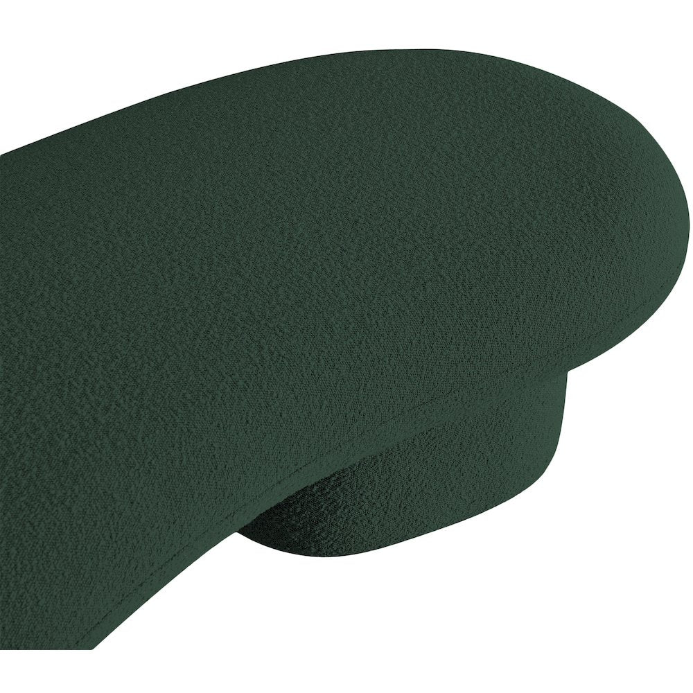 Luka Green Boucle Fabric Bench