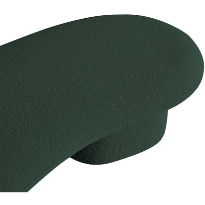 Luka Green Boucle Fabric Bench
