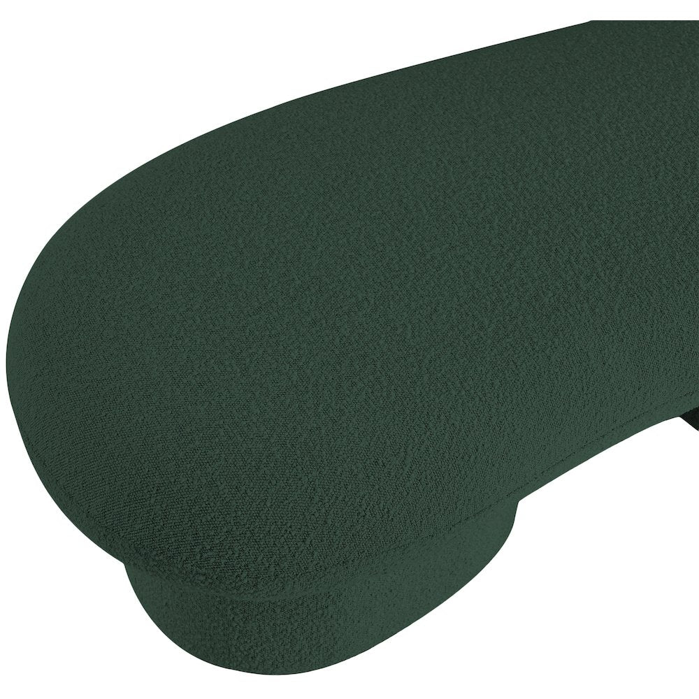 Luka Green Boucle Fabric Bench