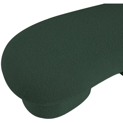 Luka Green Boucle Fabric Bench