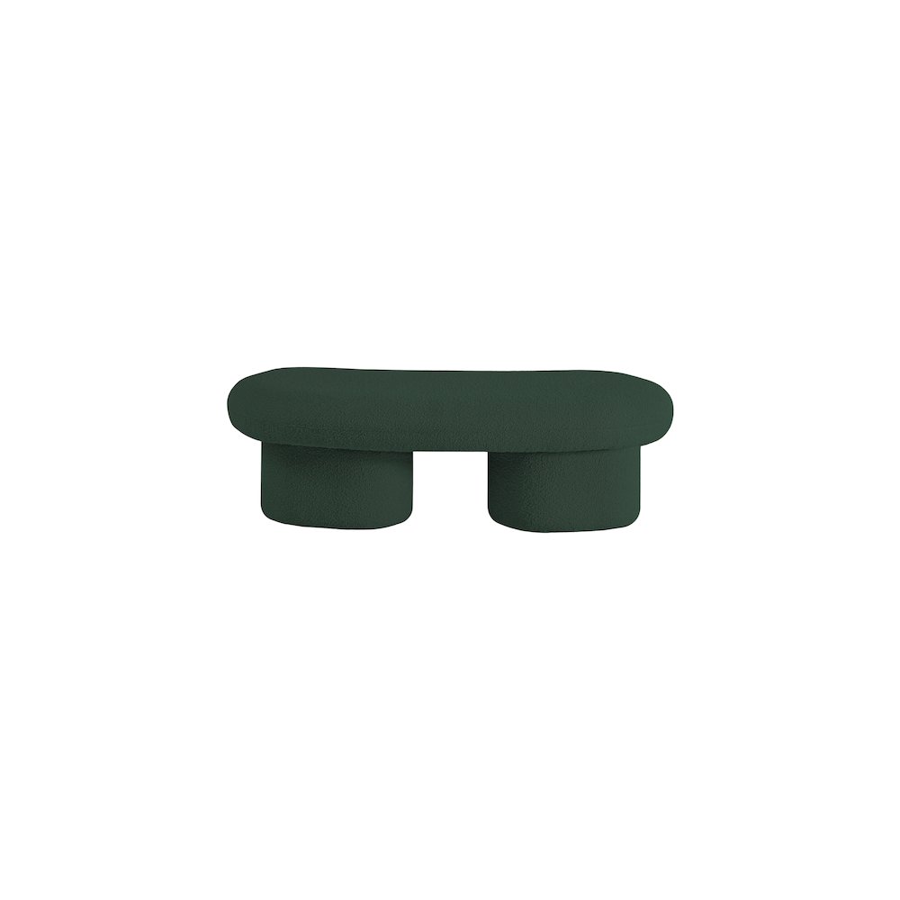 Luka Green Boucle Fabric Bench
