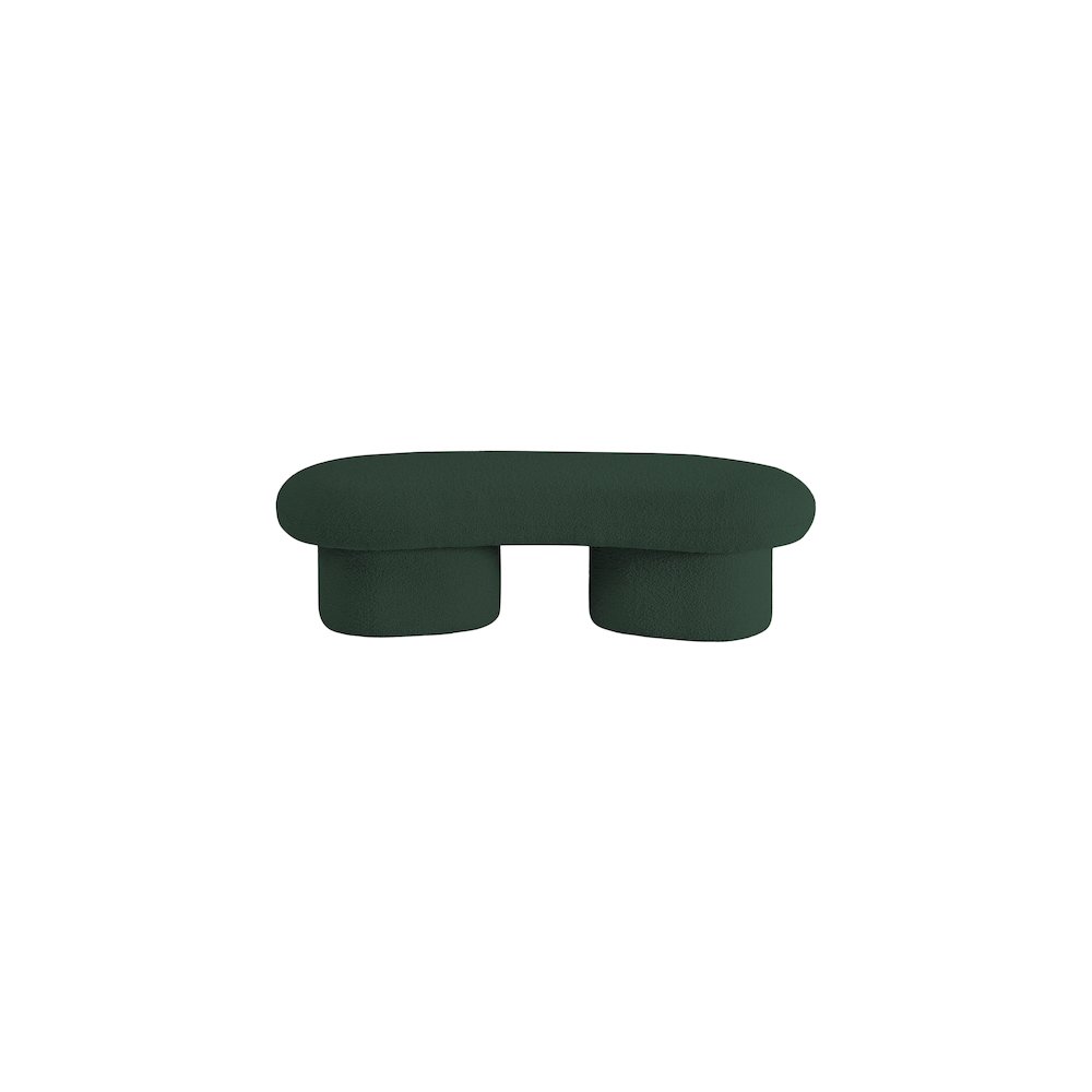 Luka Green Boucle Fabric Bench