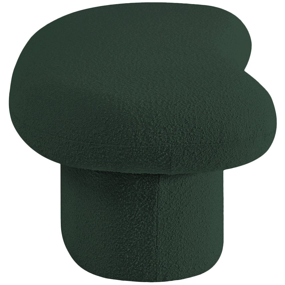Luka Green Boucle Fabric Bench