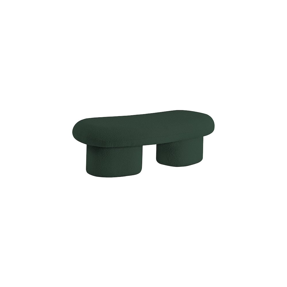 Luka Green Boucle Fabric Bench
