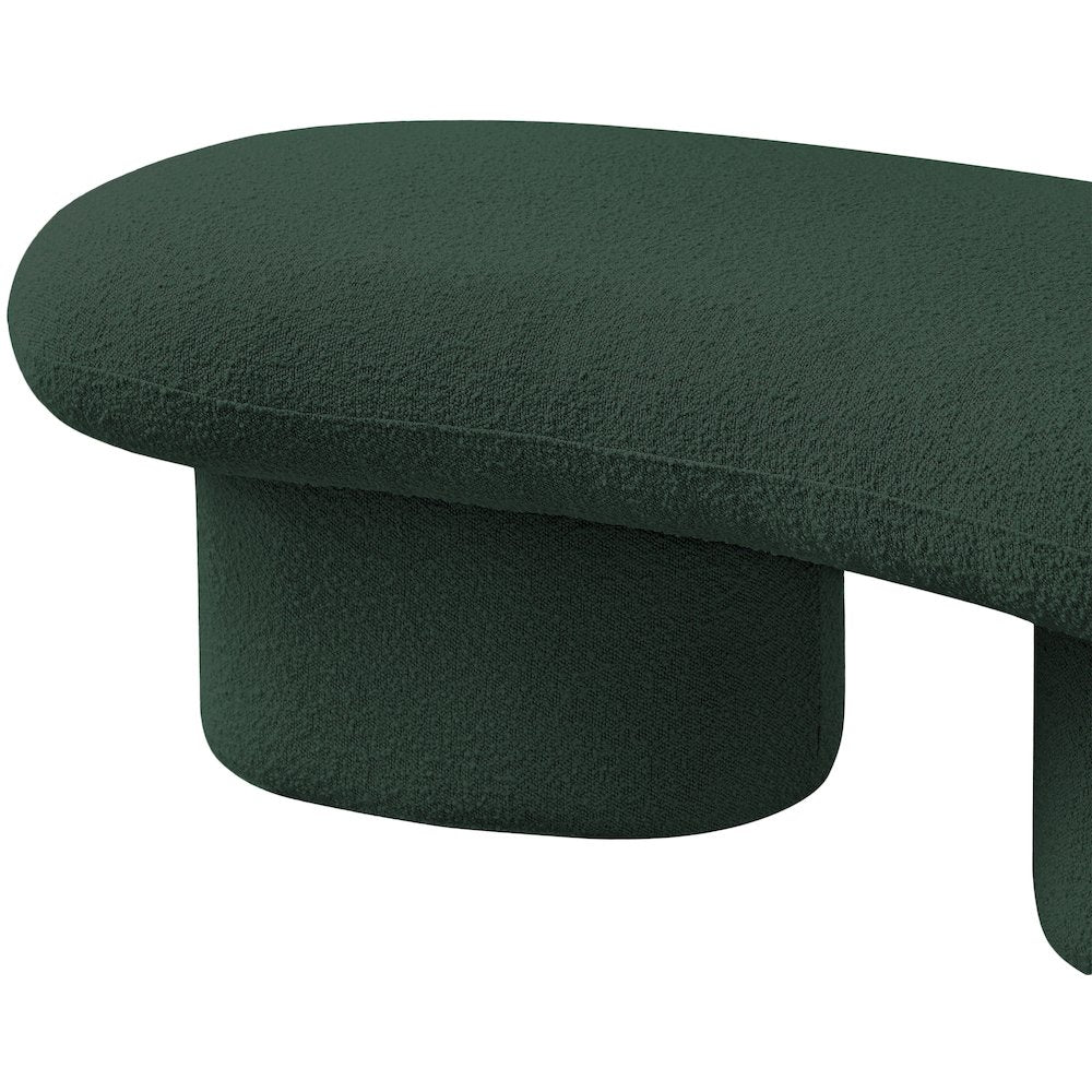 Luka Green Boucle Fabric Bench