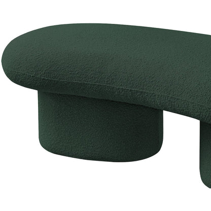 Luka Green Boucle Fabric Bench