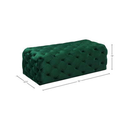 Casey Green Velvet Ottoman/Bench