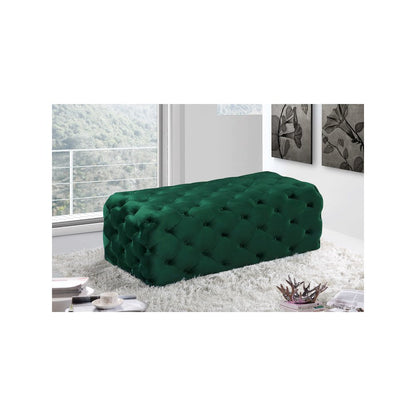 Casey Green Velvet Ottoman/Bench
