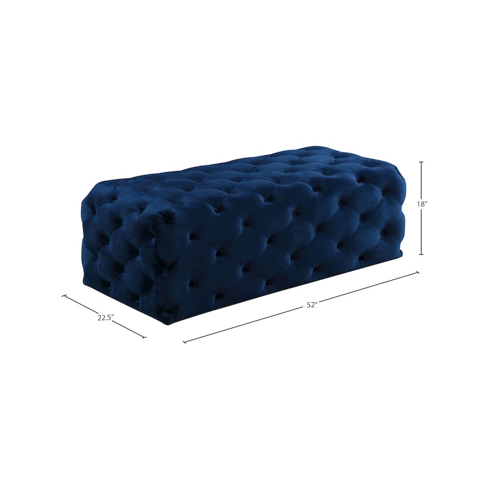 Casey Navy Velvet Ottoman/Bench