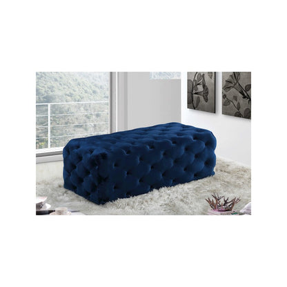 Casey Navy Velvet Ottoman/Bench
