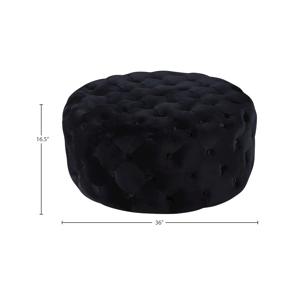 Addison Black Velvet Ottoman/Bench