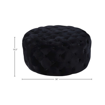 Addison Black Velvet Ottoman/Bench