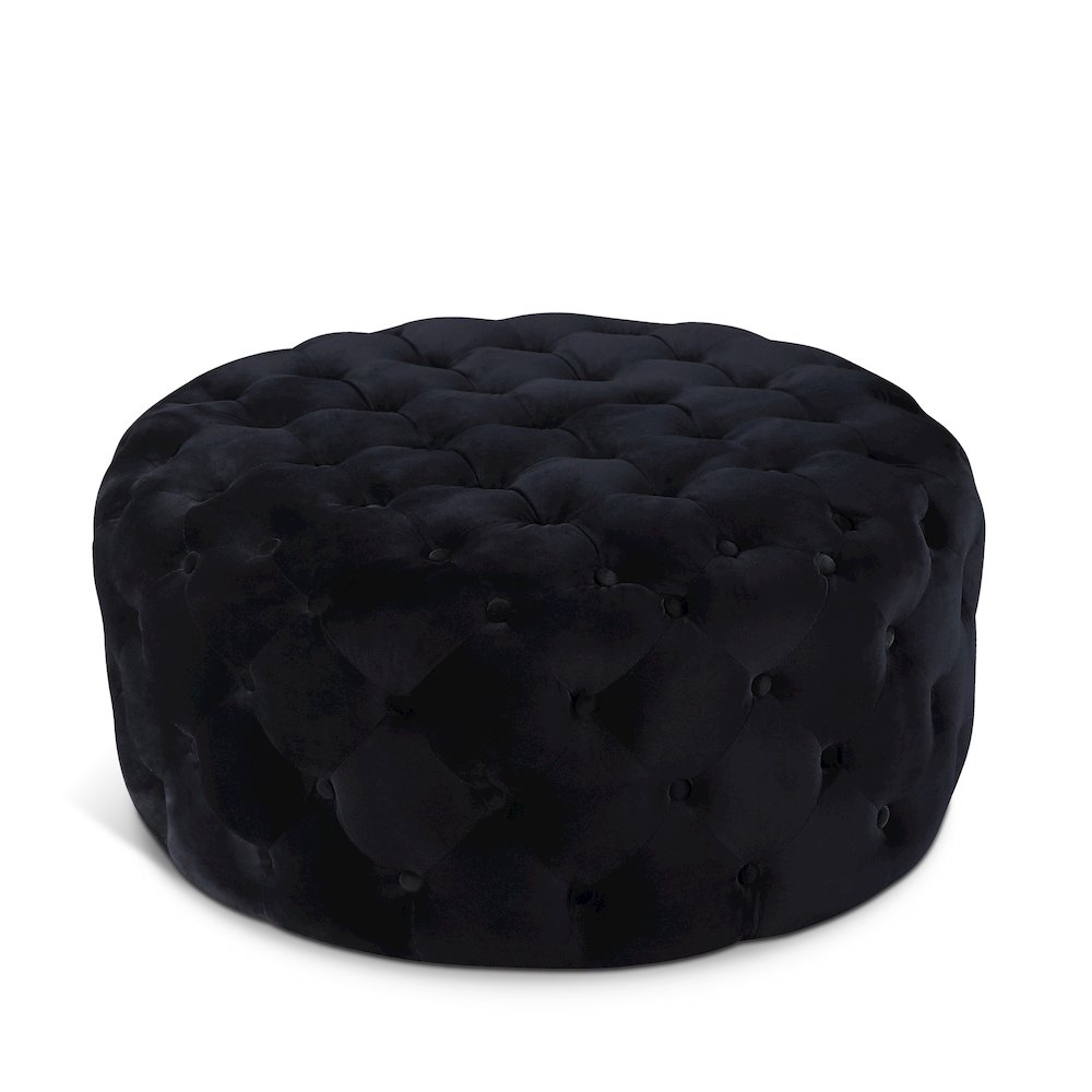Addison Black Velvet Ottoman/Bench
