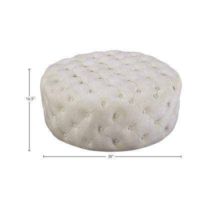 Addison Cream Velvet Ottoman/Bench