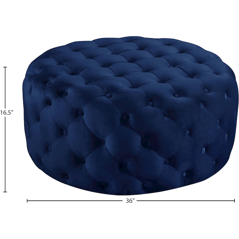 Addison Navy Velvet Ottoman/Bench
