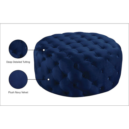 Addison Navy Velvet Ottoman/Bench