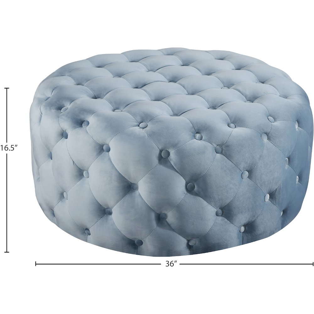Addison Sky Blue Velvet Ottoman/Bench