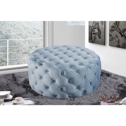 Addison Sky Blue Velvet Ottoman/Bench