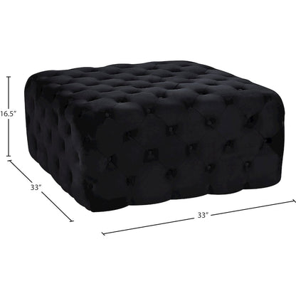 Ariel Black Velvet Ottoman/Bench