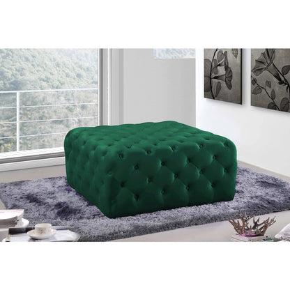 Ariel Green Velvet Ottoman/Bench