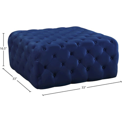 Ariel Navy Velvet Ottoman/Bench