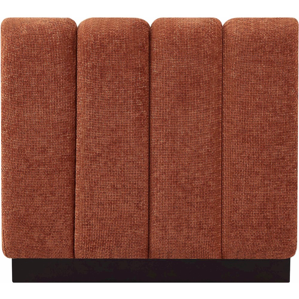 Quinn Cognac Chenille Fabric Armless Chair