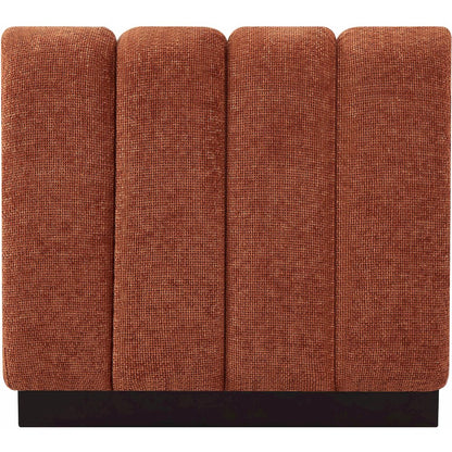 Quinn Cognac Chenille Fabric Armless Chair