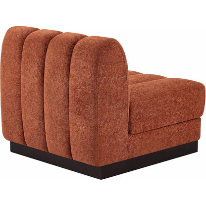 Quinn Cognac Chenille Fabric Armless Chair