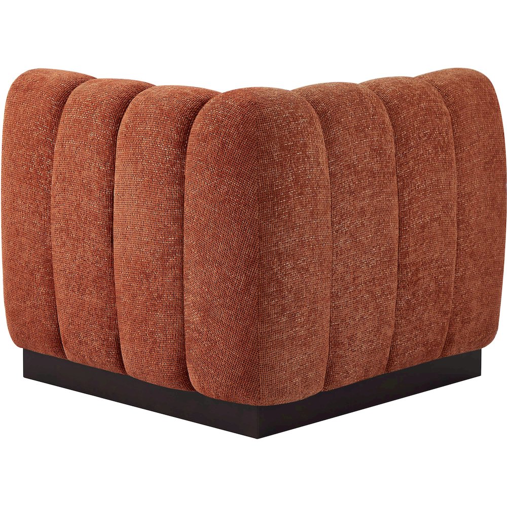 Quinn Cognac Chenille Fabric Corner Chair