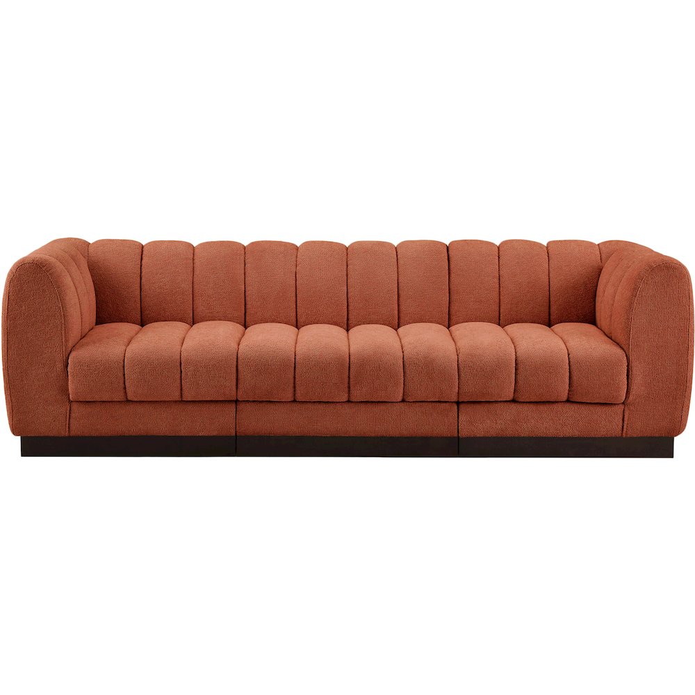 Quinn Cognac Chenille Fabric Modular Sofa