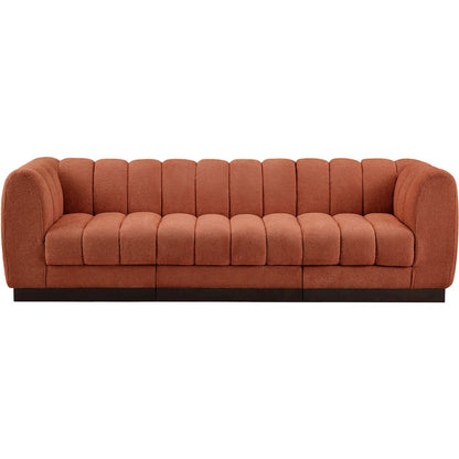 Quinn Cognac Chenille Fabric Modular Sofa