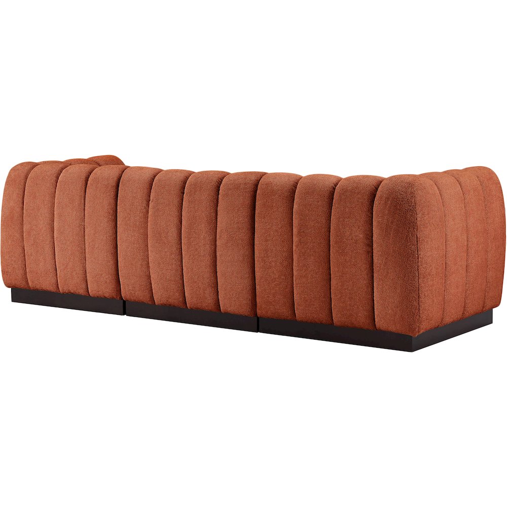 Quinn Cognac Chenille Fabric Modular Sofa