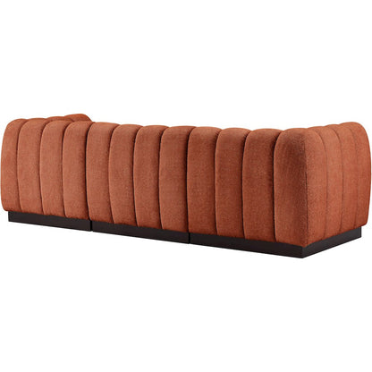 Quinn Cognac Chenille Fabric Modular Sofa