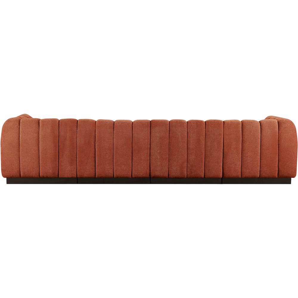 Quinn Cognac Chenille Fabric Modular Sofa