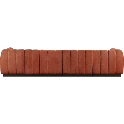 Quinn Cognac Chenille Fabric Modular Sofa