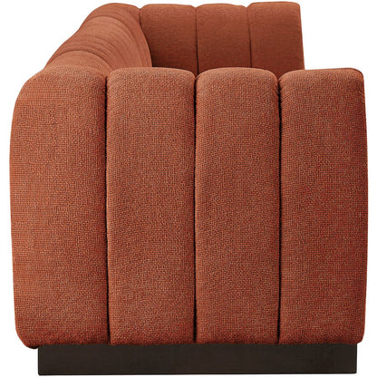 Quinn Cognac Chenille Fabric Modular Sofa