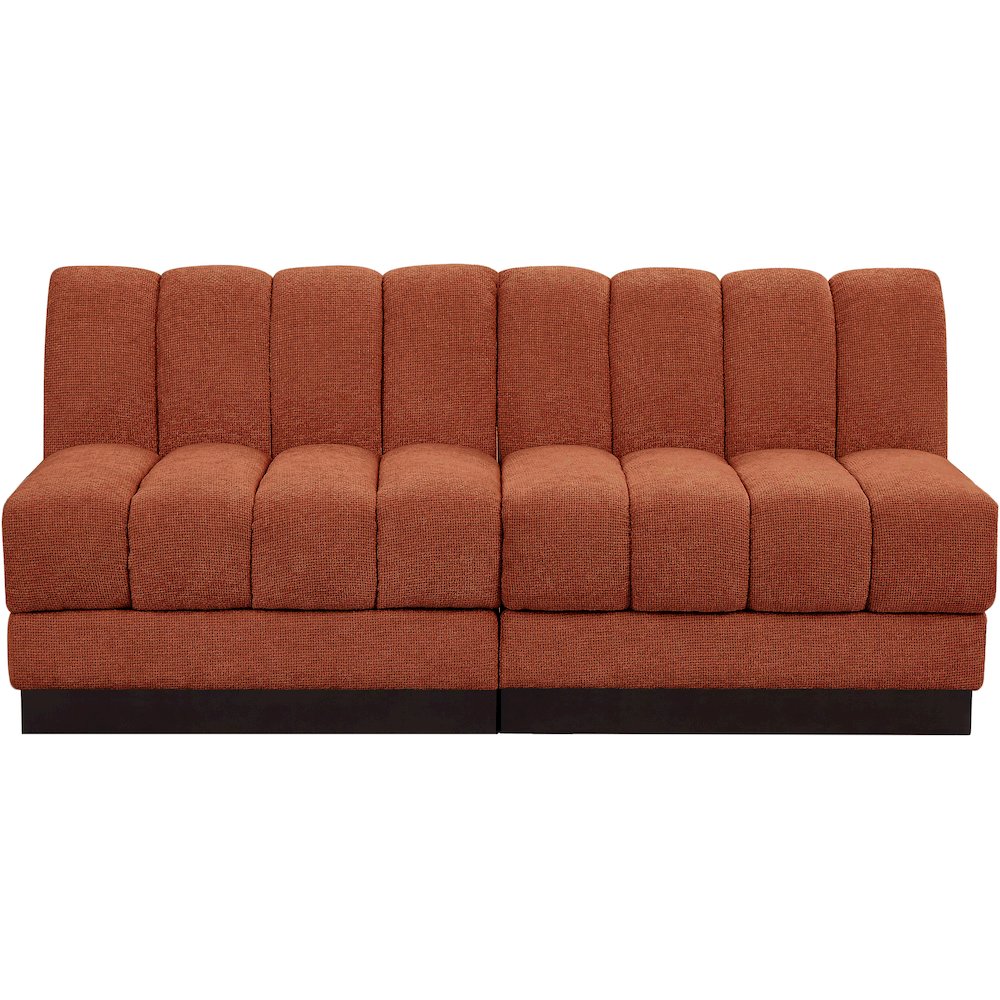 Quinn Cognac Chenille Fabric Modular Sofa